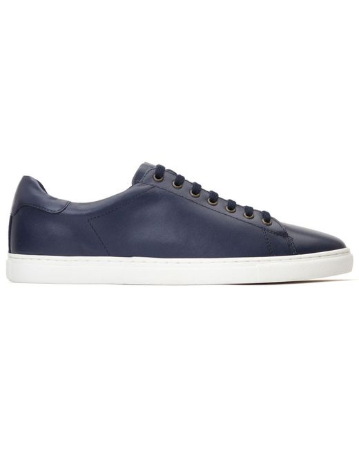 Base London Blue Tucker Leather Trainers for men