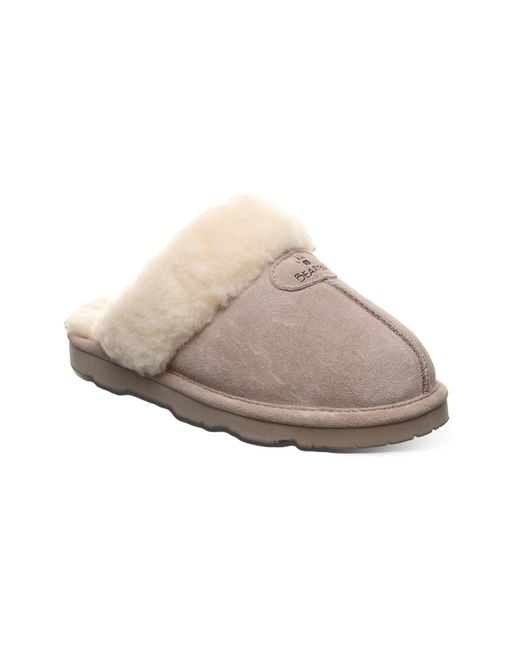 BEARPAW Gray Loki Ii Suede Mushroom Slippers