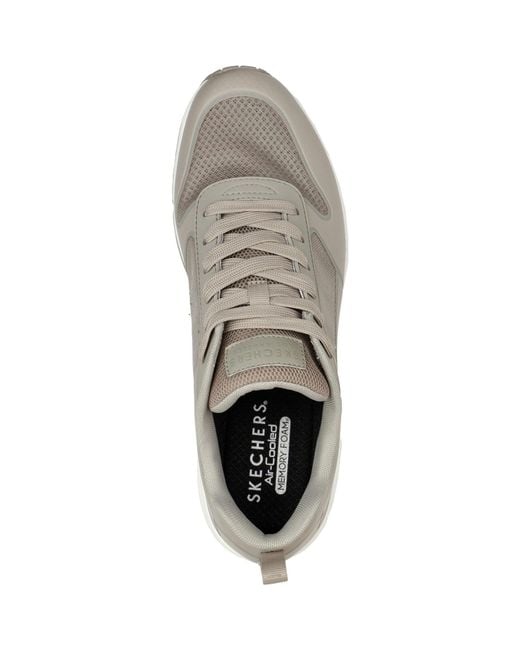 Skechers Gray Uno Sol 232248-Tpe Taupe Lace Up Shoes for men