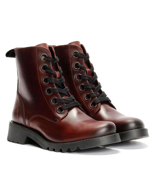 Fly London Black Ragi Leather Wine Boots