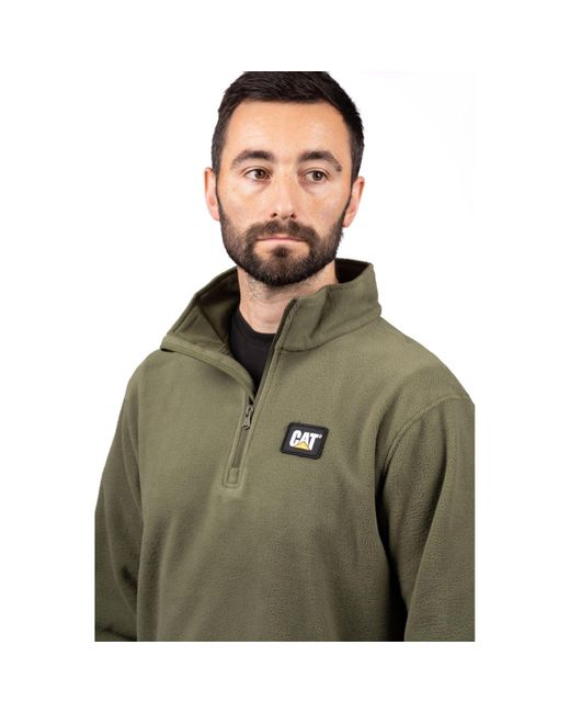 Caterpillar Green Cat Microfleece Quarter Zip Synthetic Sweatshirt for men