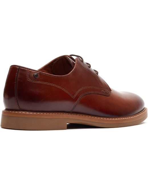 Base London Brown Strand Lace Up Leather Burnt Lace-Up Shoes for men