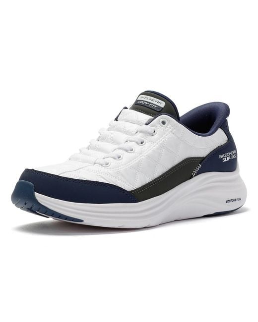 Skechers White Slip-Ins Contour Foam Cozy Fit Trainers