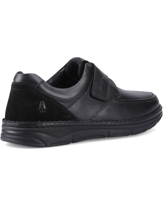 Hush Puppies Black Forde Touch Fastening Leather Loafers for men