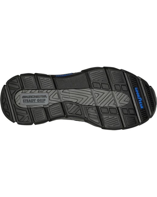 Skechers Blue Respected Elgin 204810-Blk Slip On Shoes for men