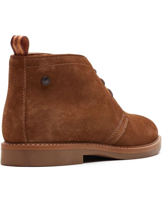 Base London Brown Carlton Chukka Leather Ginger Boots for men