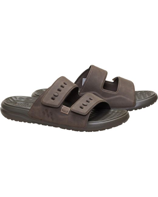 HeyDude Brown Wave 2 Strap Polyurethane Major Sandals for men