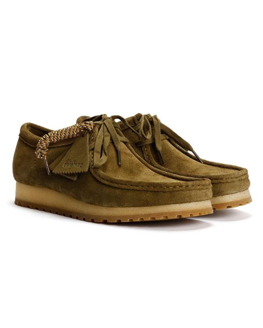 Clarks Brown Wallabee Rb Suede Shoes for men