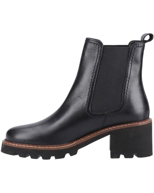 Hush Puppies Black Gaia Leather Leather Heeled Chelsea Boots