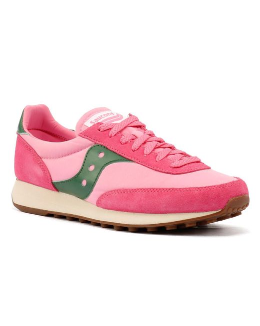 Saucony Pink Trainer 80 Wildleder Turnschuhe