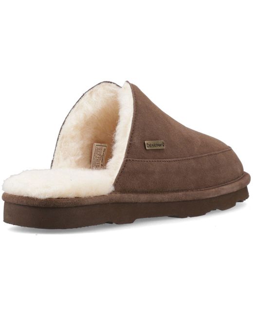 BEARPAW Brown Walker Suede Earth Slippers for men