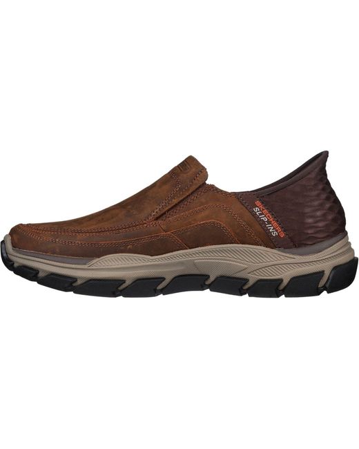 Skechers Respected Elgin Leren Mocassins in het Brown