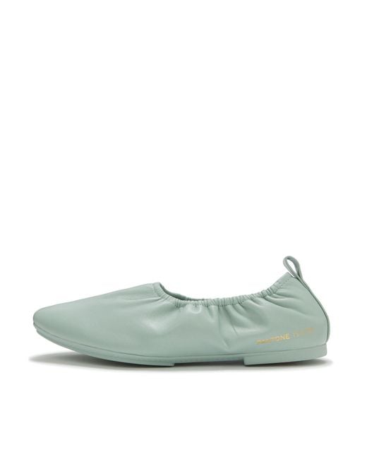 Fitflop Green Delicato X Pantone Poise Leather Ballerinas