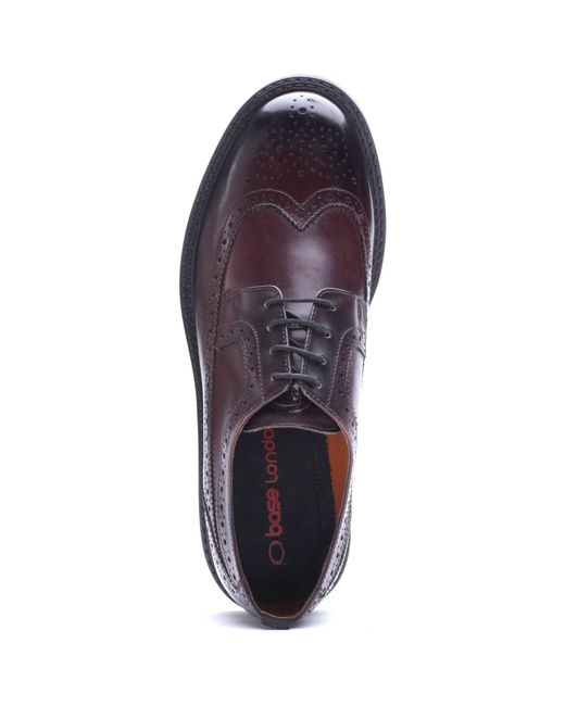 Base London Purple Phase Leather Washed Brogues Shoes for men