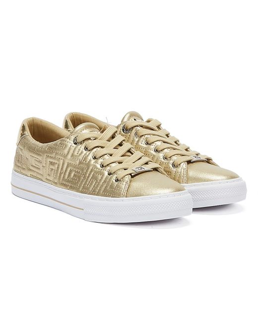 guess black and gold trainers