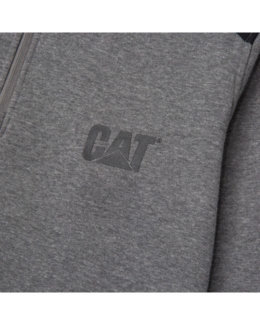 Caterpillar Gray Essential 1/4 Zip Polyester Sweatshirt for men