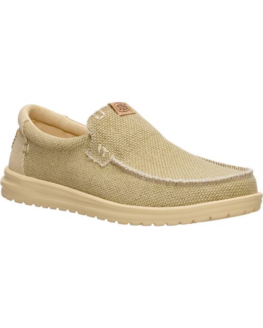 HeyDude Natural Mikka Braided Textile /Boulder Tan Loafers for men