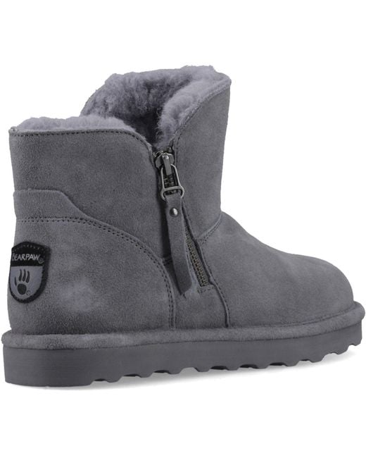BEARPAW Gray Magnolia Suede Winter Ankle Boots