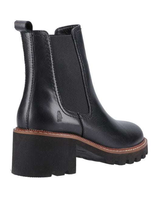 Hush Puppies Black Gaia Leather Leather Heeled Chelsea Boots