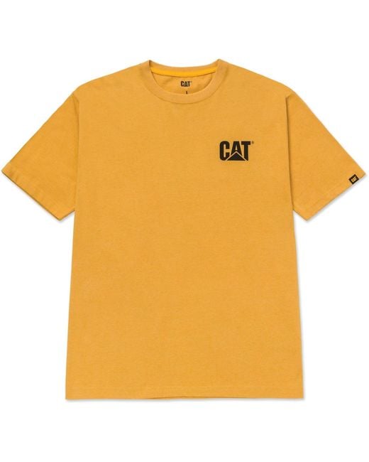 Caterpillar Yellow W05324 Trademark Cotton T-Shirt for men