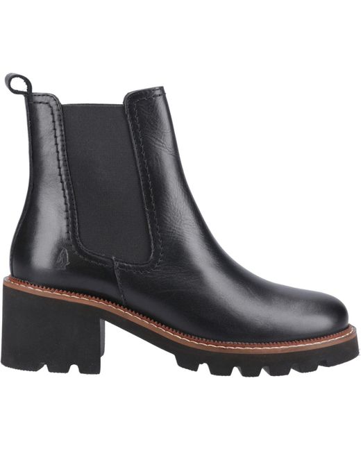 Hush Puppies Black Gaia Leather Leather Heeled Chelsea Boots