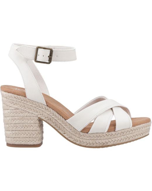 TOMS White Majorca Strappy Leather Light Sand Sandals