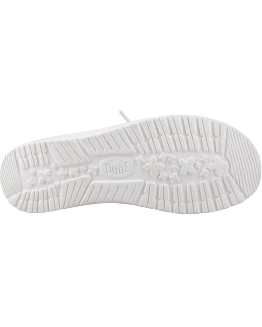 HeyDude Blue Wendy Slip Terry Stripe Synthetic Blazer/Egret Mules