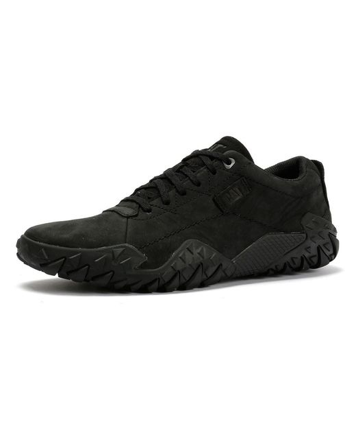 Caterpillar Black Gridlock Lo Tumbled Nubuck Lace-Up Shoes for men