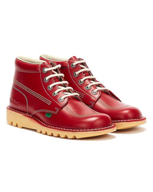 Kickers Red Kick Hi Leather Boots for men