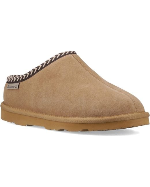 BEARPAW Natural Tabitha Suede Coffee Slippers