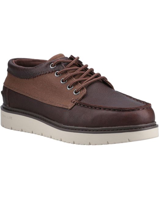 TOMS Brown Trvl Lite Forrest Leather Lace-Up Shoes for men