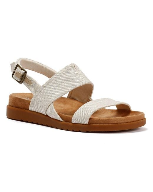 TOMS Metallic Marin Slingback Textile Natural Sandals
