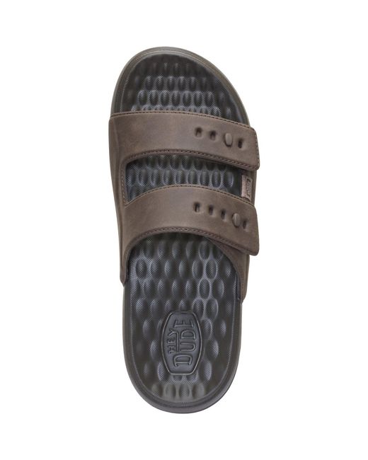 HeyDude Brown Wave 2 Strap Polyurethane Major Sandals for men