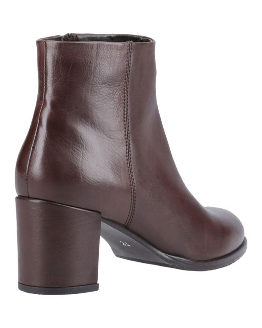 Hush Puppies Brown Claridy Leather Heeled Ankle Boots