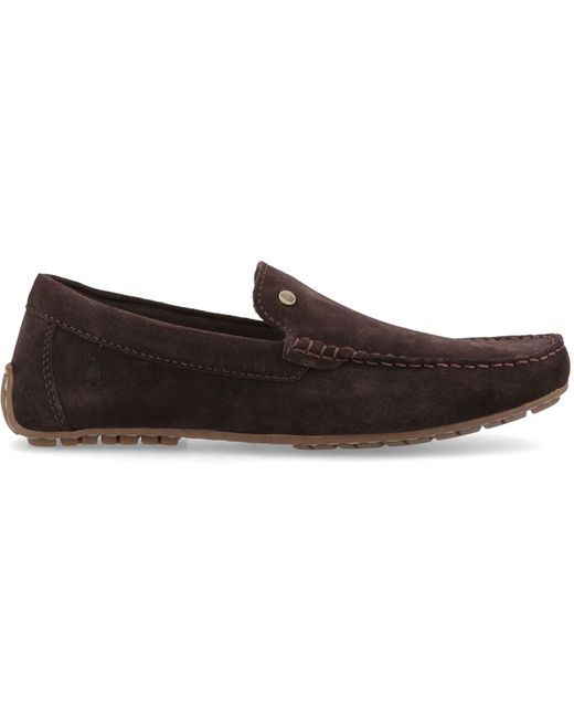 Hush Puppies Brown Ralph Suede Leather Loafers for men