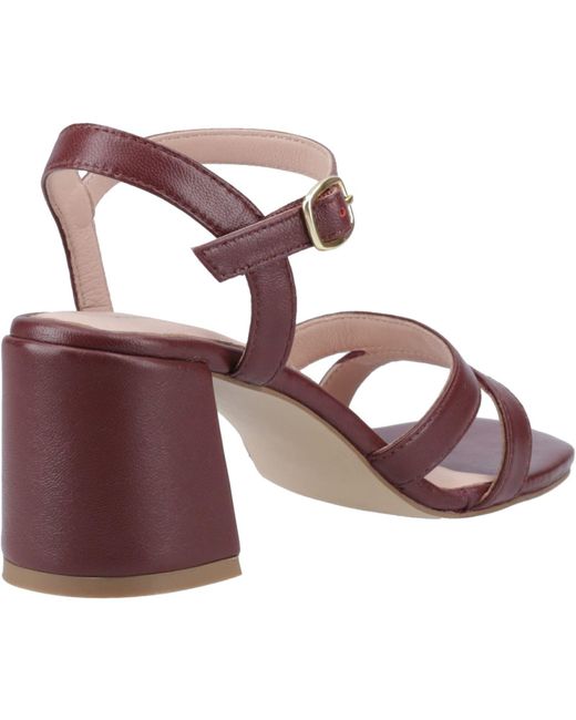 Hush Puppies Pink Nalani Leder Bordeaux Sandalen