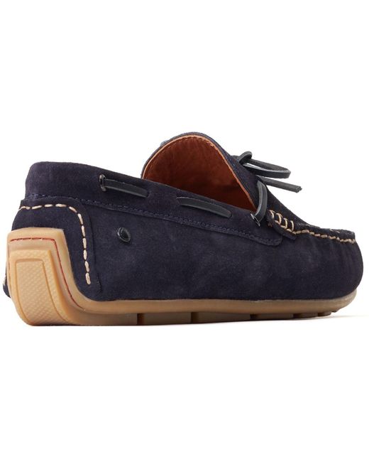 Base London Blue Brooks Leather Standard Loafers for men