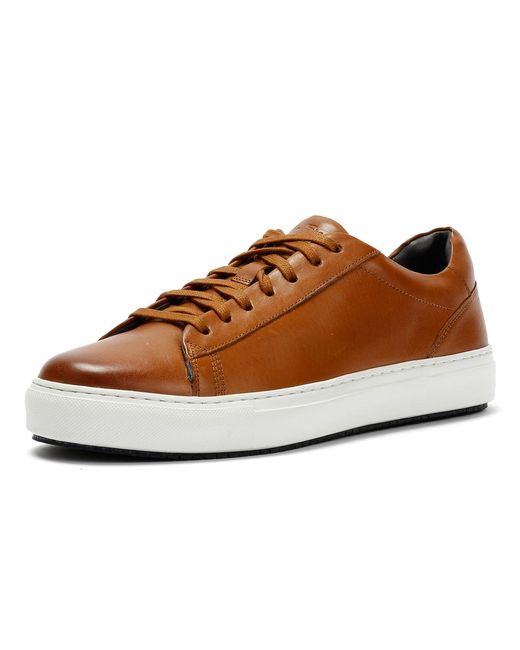 Ben Sherman Brown Ace Cupsole Leather Trainers for men