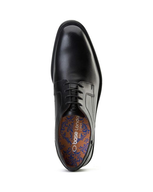 Base London Black Sleeve Leather Lace-Up Shoes for men