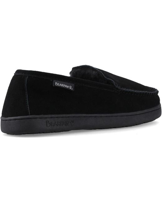 BEARPAW Black Brian Suede Slippers for men