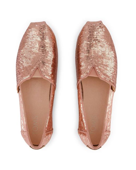 TOMS Brown Alpargata Sequins Textile Espadrilles