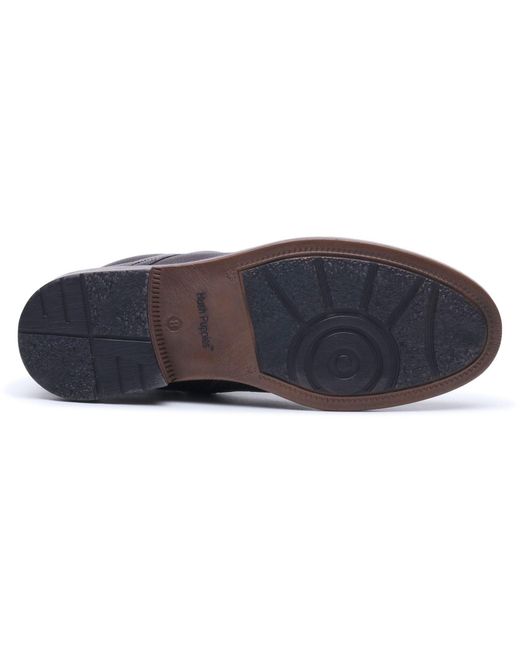 Hush Puppies Black Irwin Leather Ankle Boots for men
