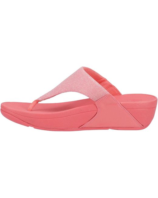 Fitflop Pink Lulu Shimmerlux Polyester Rosy Coral Sandals