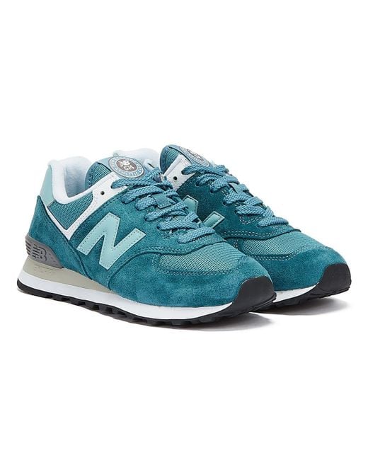 New Balance Blue 574 Teal Trainers