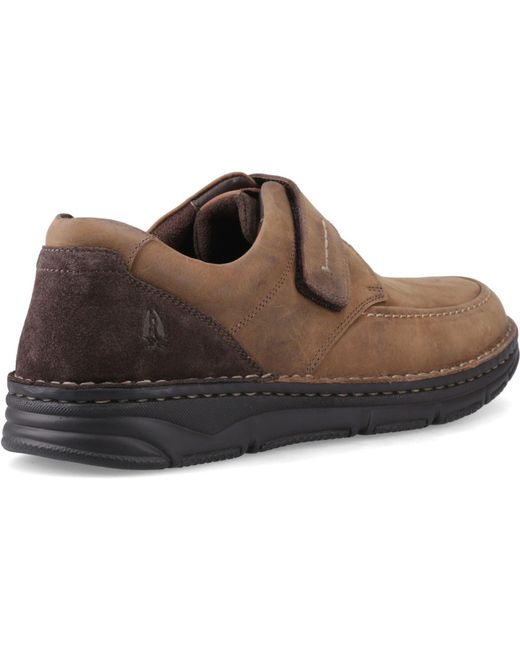 Hush Puppies Brown Forde Touch Fastening Leather Loafers for men