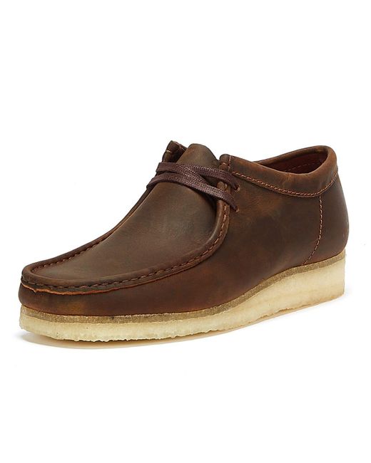 Clarks Wallabee Leder Schuhe Braun in Brown für Herren