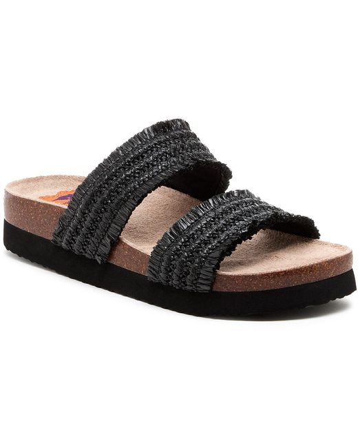Rocket Dog Black Aruba Raffia Textile Sandals