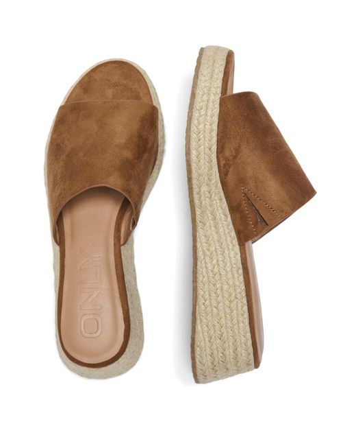 ONLY Brown Minerva-3 Synthetic Cognac Mules