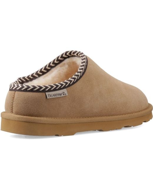 BEARPAW Natural Tabitha Suede Coffee Slippers