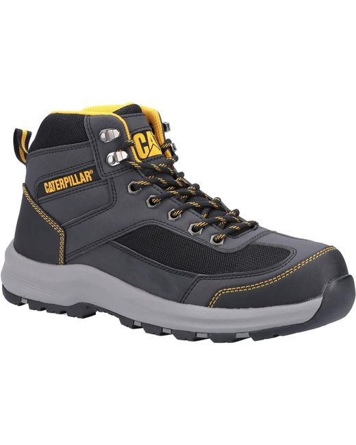 CAT Safety Black Caterpillar Elmore Mid Synthetic Hiking Boots
